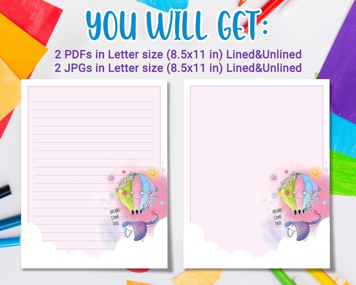 Printable Stationery for Kids, Printable Letter Writing With Cute ...