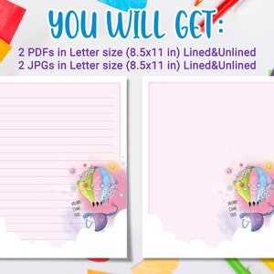 Printable Stationery for Kids, Printable Letter Writing With Cute ...
