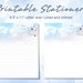Printable Stationery Lined Paper With Seagulls Flying in the Sky ...