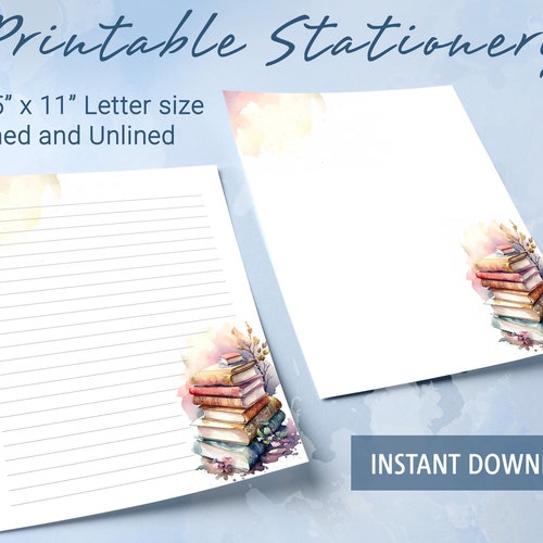 Printable Stationery Lined Paper With Reflection of Beautiful - Etsy
