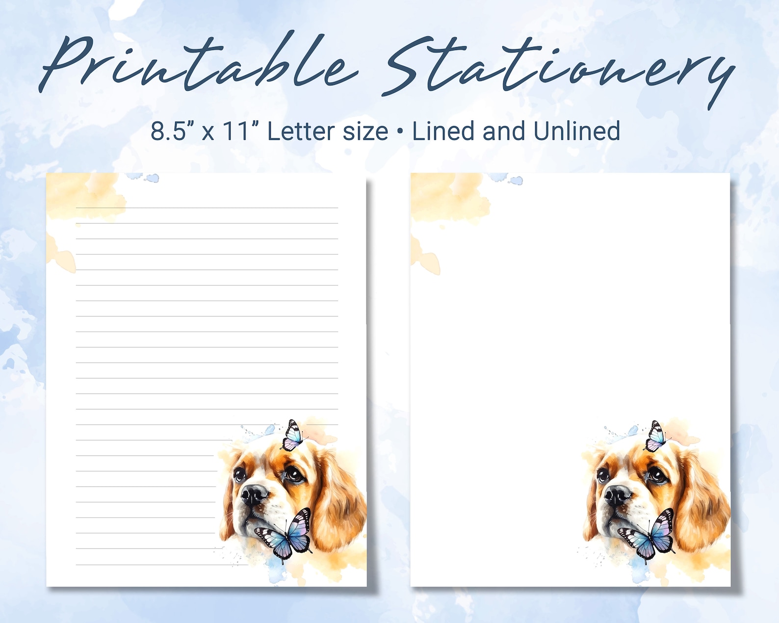 Animal Printable Stationery Lined Paper, Printable Writing Paper With ...