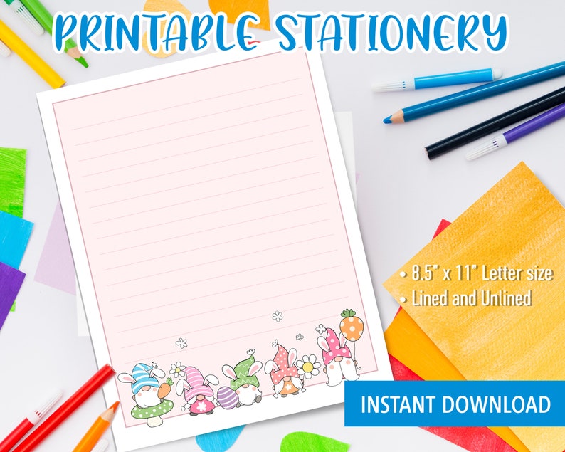 Kawaii Stationery Printable for Kids Printable Letter Writing - Etsy