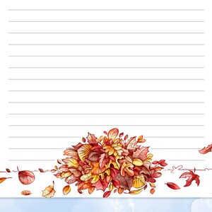 Leaves Printable Stationery, Printable Writing Paper With Watercolor ...