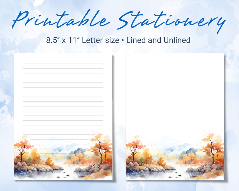 Autumn Printable Stationery, Printable Writing Paper With Autumn ...