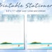 Printable Stationery Lined Paper With Sea Style Design Romantic Beach ...