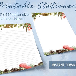 Papelería imprimible de otoño, papel de carta imprimible con una suave temática otoñal, plantilla de Goodnotes