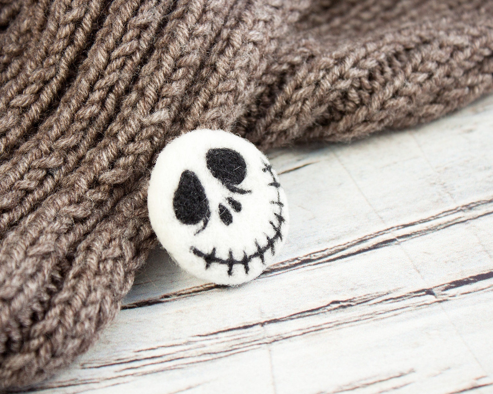 Halloween brooch Jack skellington Needle Felted Badge Seasonal Etsy