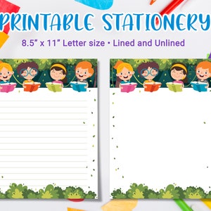 Printable Stationery for Kids, Printable Writing Paper With Fun ...