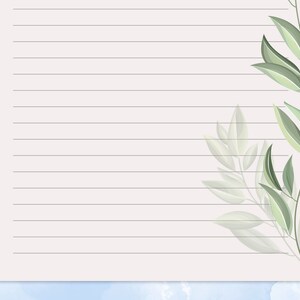 Leaves Printable Stationery, Printable Writing Paper With Green Leaves ...