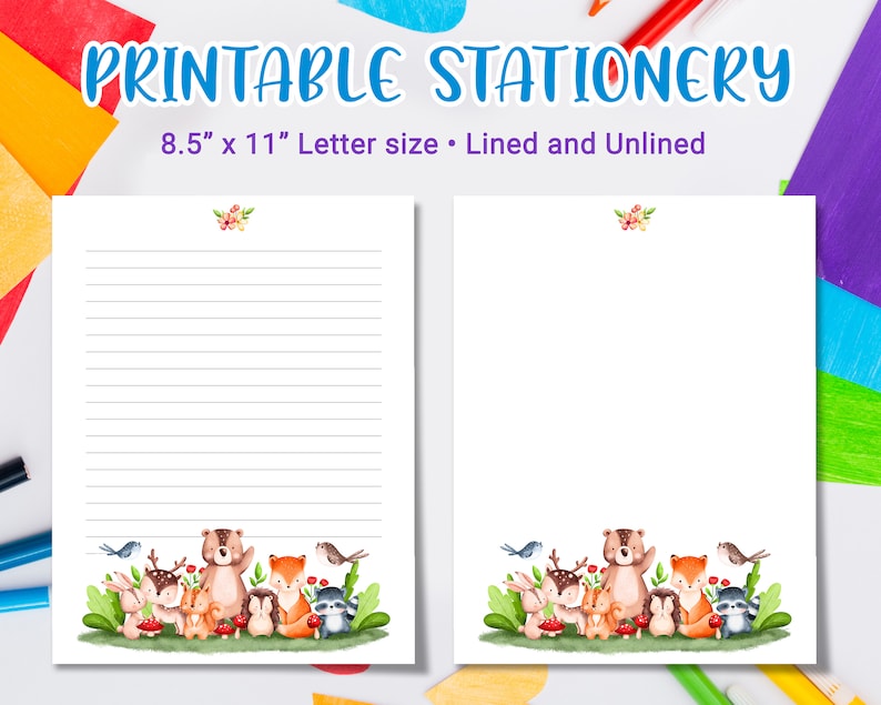 Printable Stationery for Kids Printable Writing Paper With - Etsy