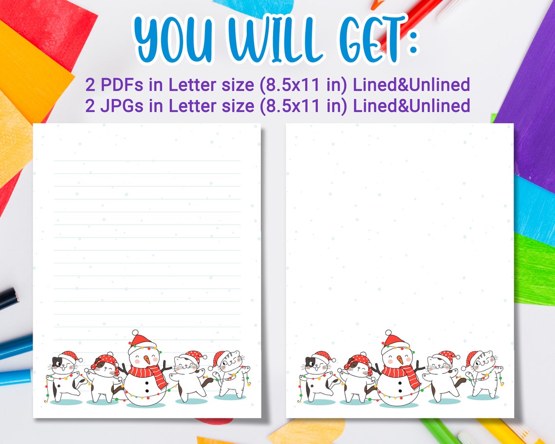 Kawaii Stationery Printable for Kids Printable Letter With - Etsy