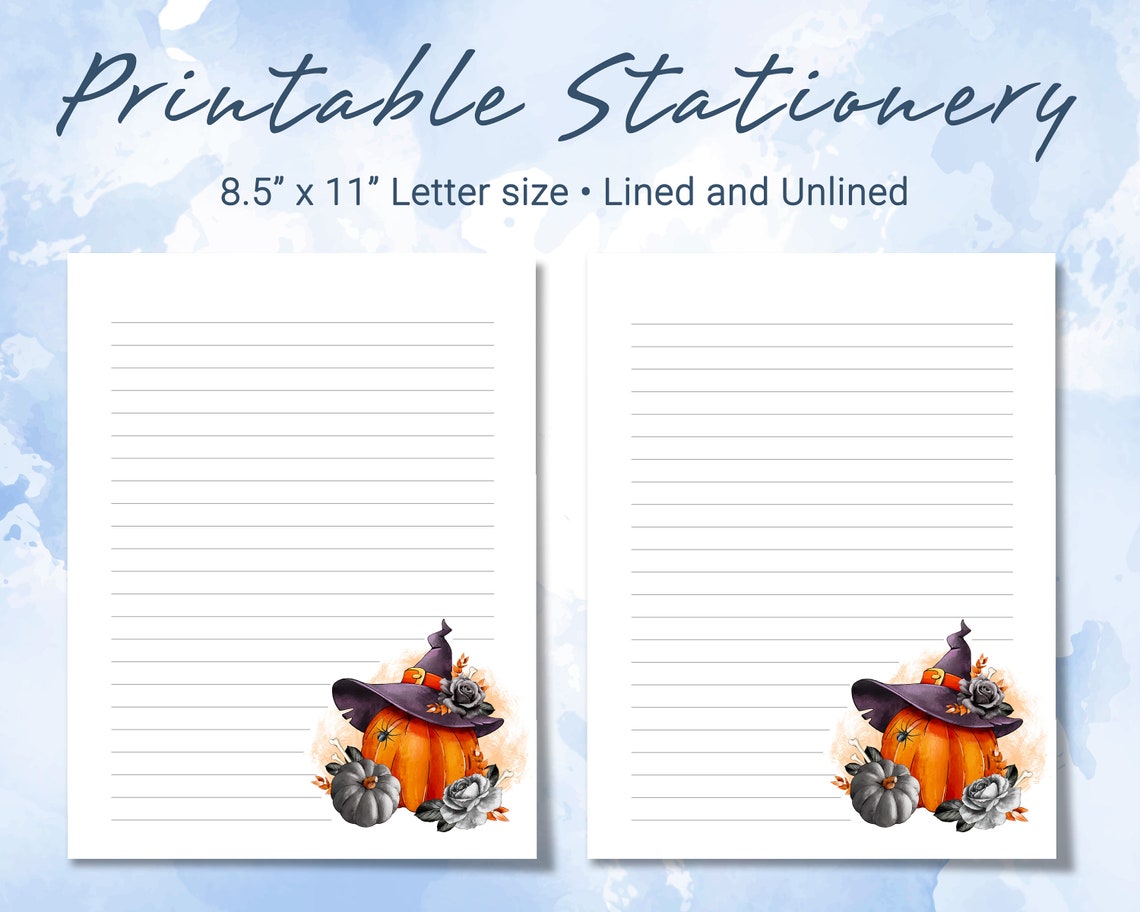 Halloween Printable Stationery Printable Writing Paper With Etsy