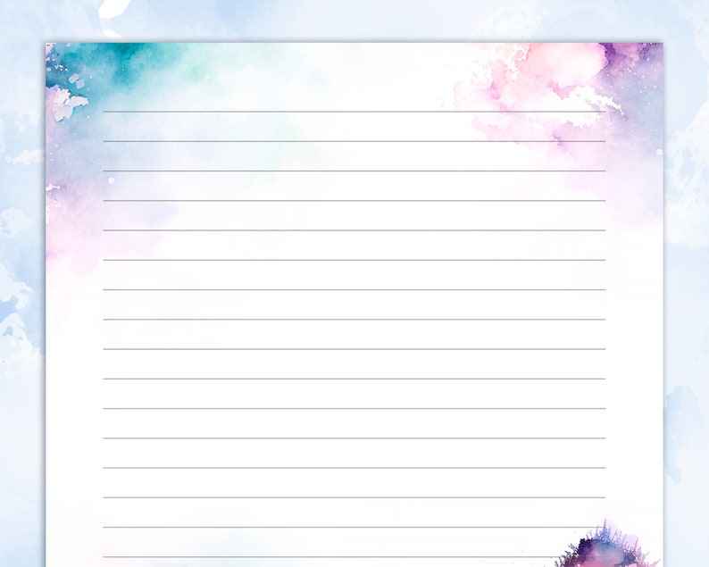 Printable Stationery Lined Paper With Magical Beautiful Etsy