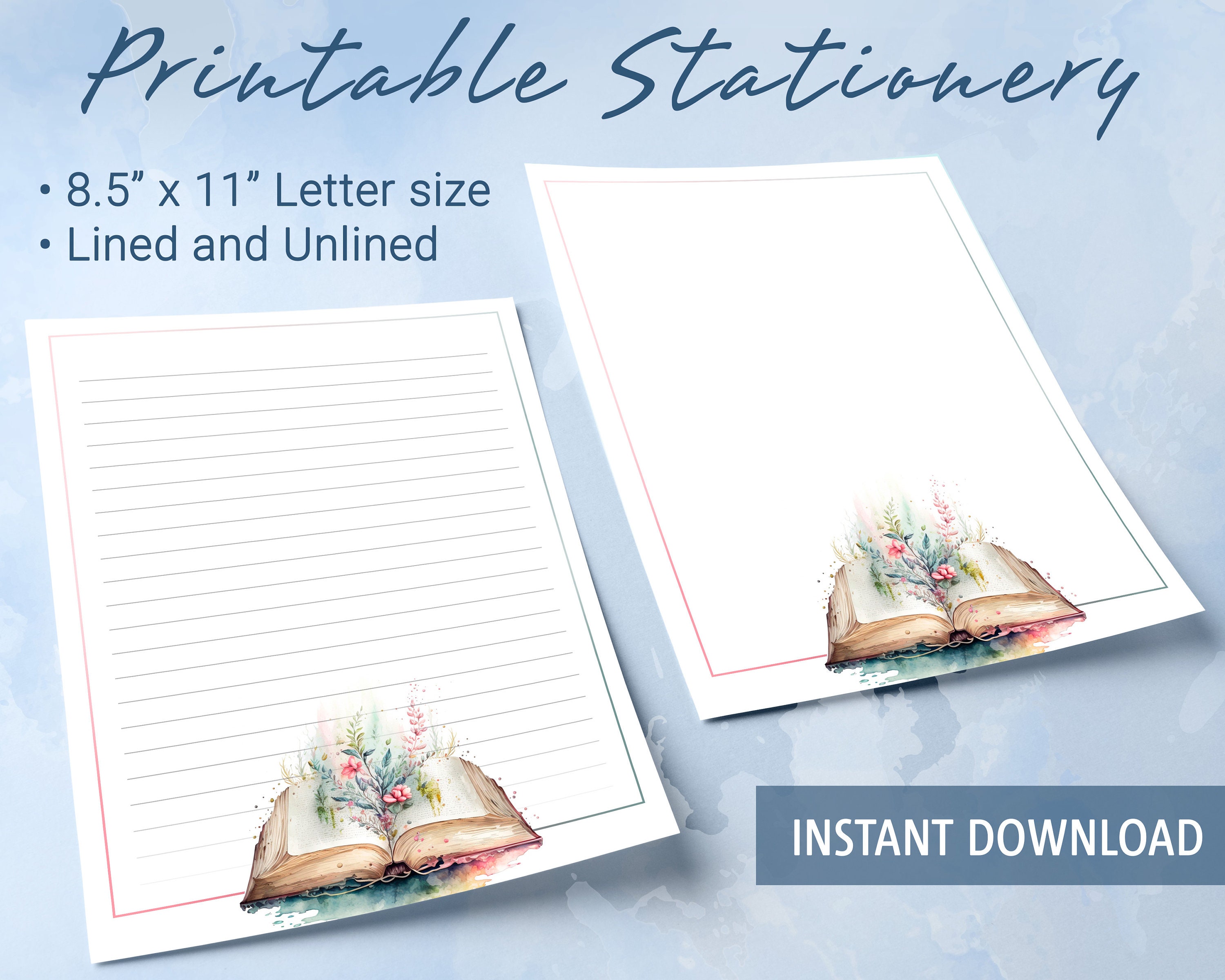 Beginner 2 Printable Lined Paper Red Bottom, Blue Top, Writing