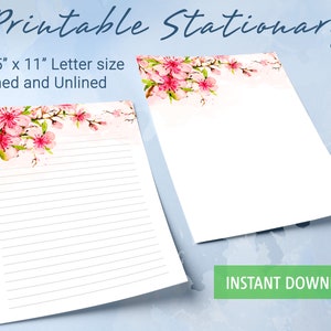 Papelería con motivos florales, papel para escribir con motivos florales, papel para escribir cartas con motivos botánicos, juego de escritura, bloc de notas personalizado