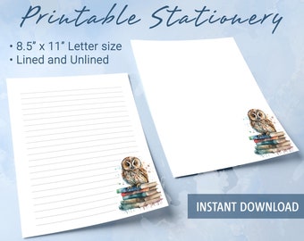 Druckbares Briefpapier, liniertes Papier zum Ausdrucken, Druckbares Briefpapier, Briefpapier, personalisiertes Briefpapier