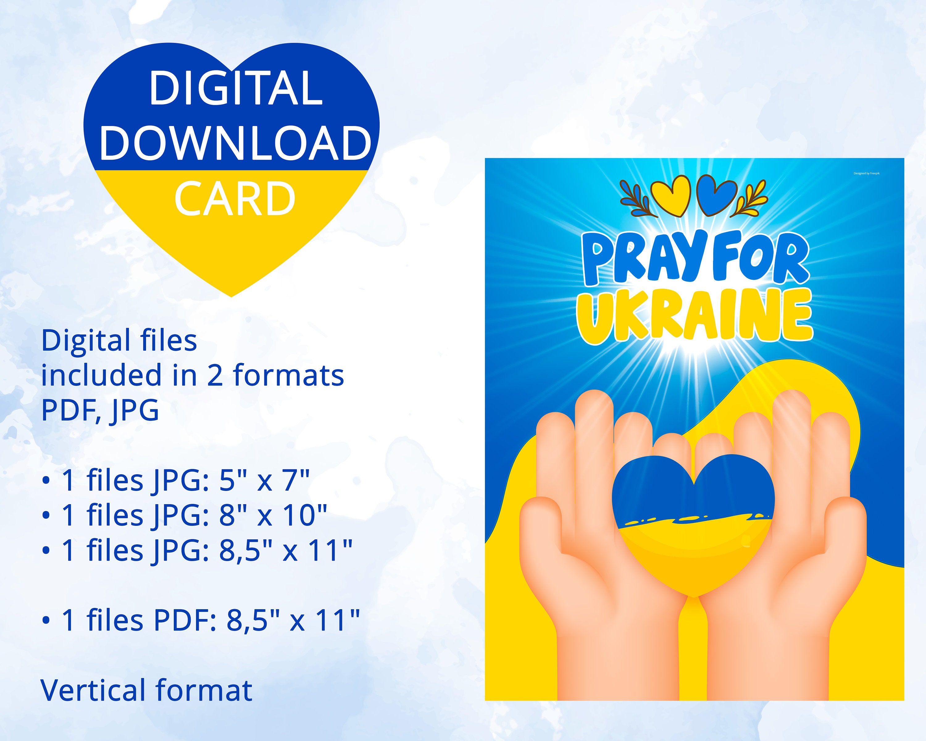 Printable Card Pray for Ukraine Ukraine Digital Card Etsy
