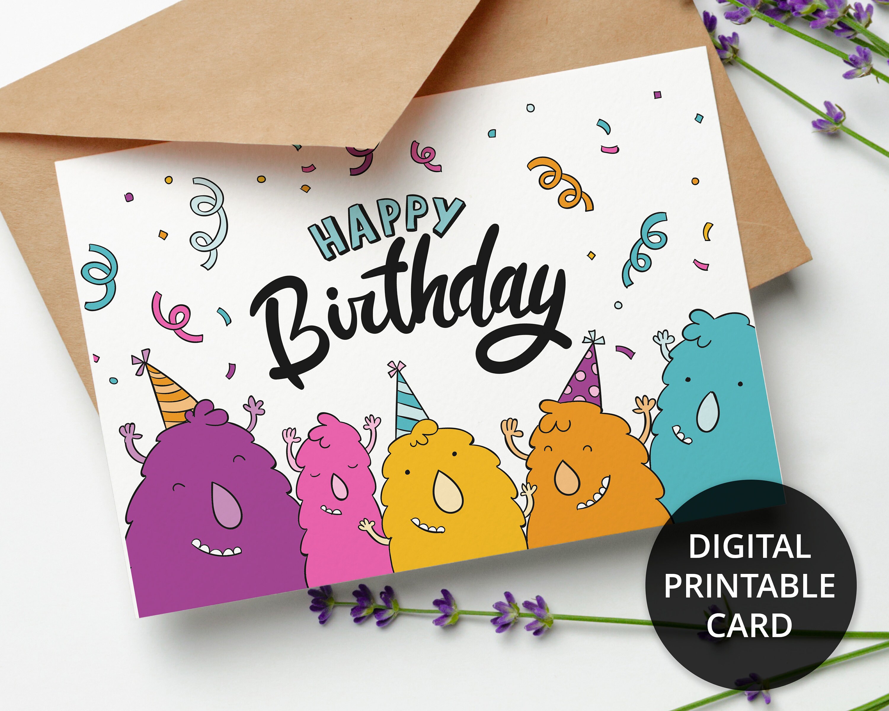 Printable Birthday Card, Printable Birthday Card Funny, Digital ...