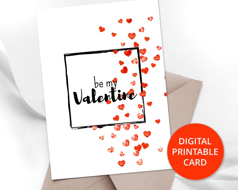 Printable Valentines Day Card, Valentine Greeting Card Printable