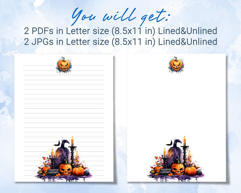 Halloween Printable Stationery Printable Writing Paper With Watercolor