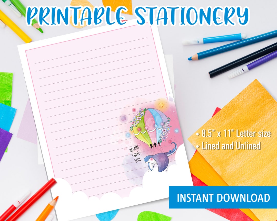 Printable Stationery for Kids, Printable Letter Writing With Cute ...