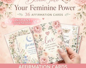 Affirmation Cards Oracle Deck for Feminine Energy & Self Care