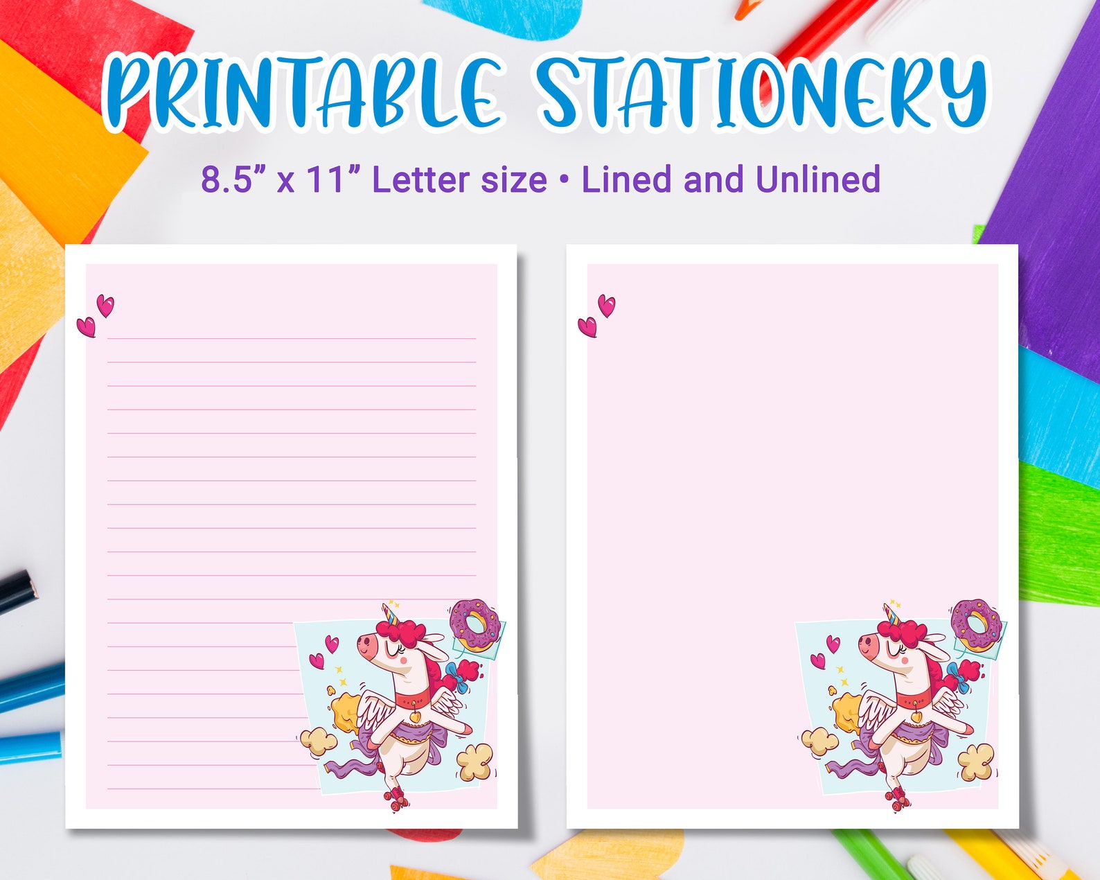 Printable Stationery for Kids, Printable Letter Writing With Roller ...