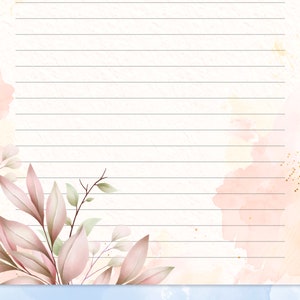 Leaves Printable Stationery, Printable Writing Paper With Leaves ...