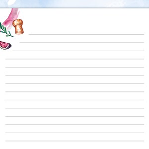 Printable Stationery Lined Paper With Wine, Grapes and Cheese, Printable Writing Paper ...