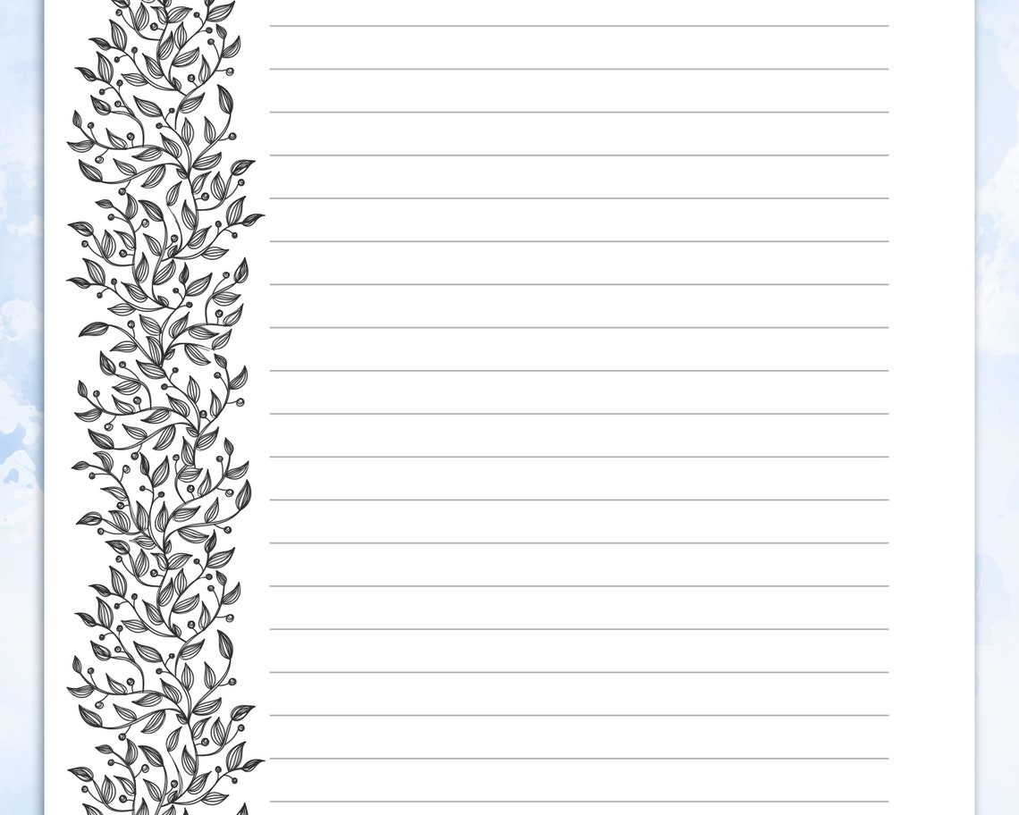 Black & White Printable Stationery Lined Paper, Printable Writing Paper ...