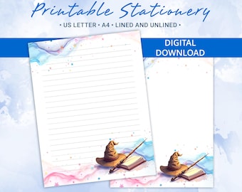 Magic Book Printable Stationery Paper: Lined Writing Paper