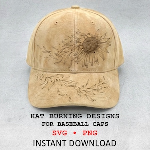 Echinacea Hat Brennendes Design für Baseballmützen, Sonnenhut SVG und PNG Laser-Dateien
