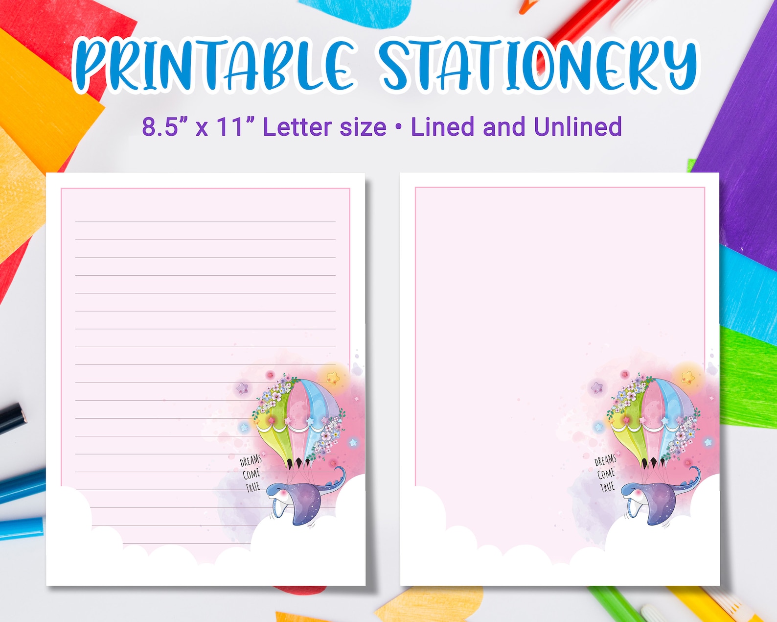 Printable Stationery for Kids, Printable Letter Writing With Cute ...