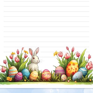 Printable Stationery Paper With an Easter Background, Happy Easter ...