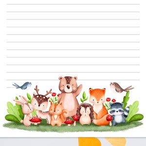 Printable Stationery for Kids, Printable Writing Paper With Watercolor ...