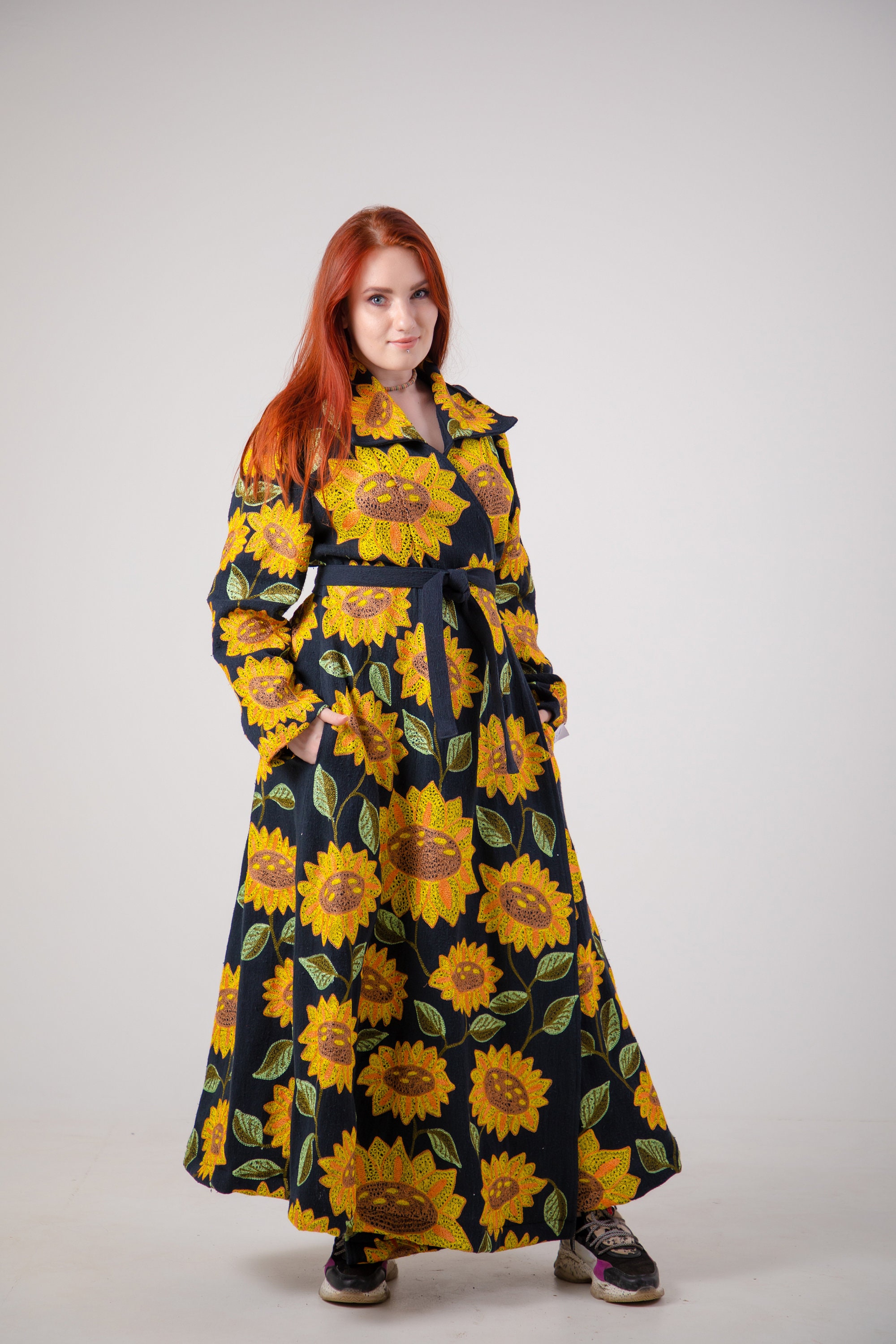 Sunflower dress sunflower wrap dress spring dress classic Etsy