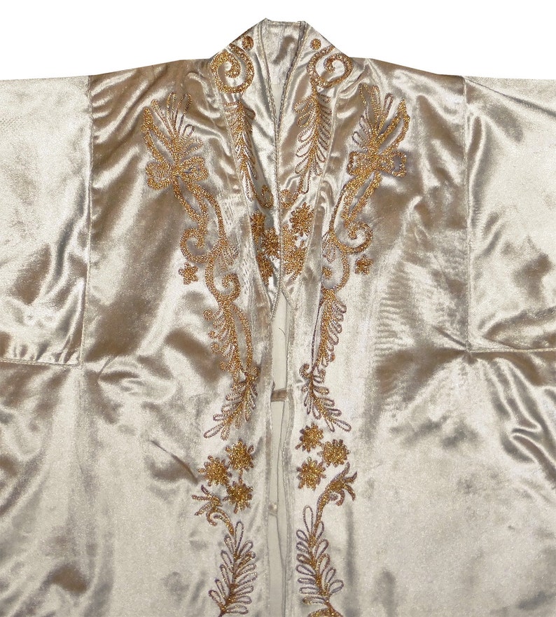 Beige Embroidered Uzbek Silk Velvet Chapan Coat Kaftan Robe - Etsy