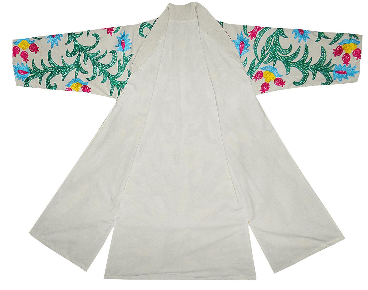 Phoenix Design Silk Embroidered Uzbek Tajik Chapan Light Coat | Etsy