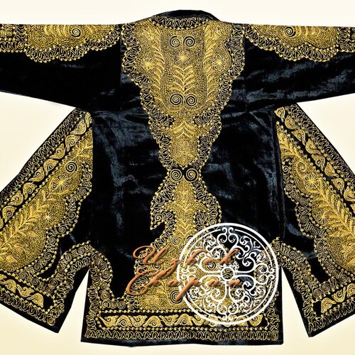 Beautiful Bukhara Style Silk Gold Embroidered Uzbek Chapan - Etsy