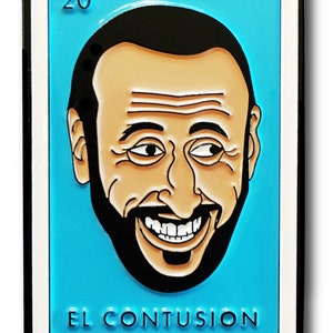 Emaliowana przypinka Manu El Contusion Loteria Card