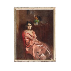 Vintage Girl Portrait Painting | Vintage Woman Portrait | Old House Portrait Painting | 19th Century Art Print | PRINTABLE art