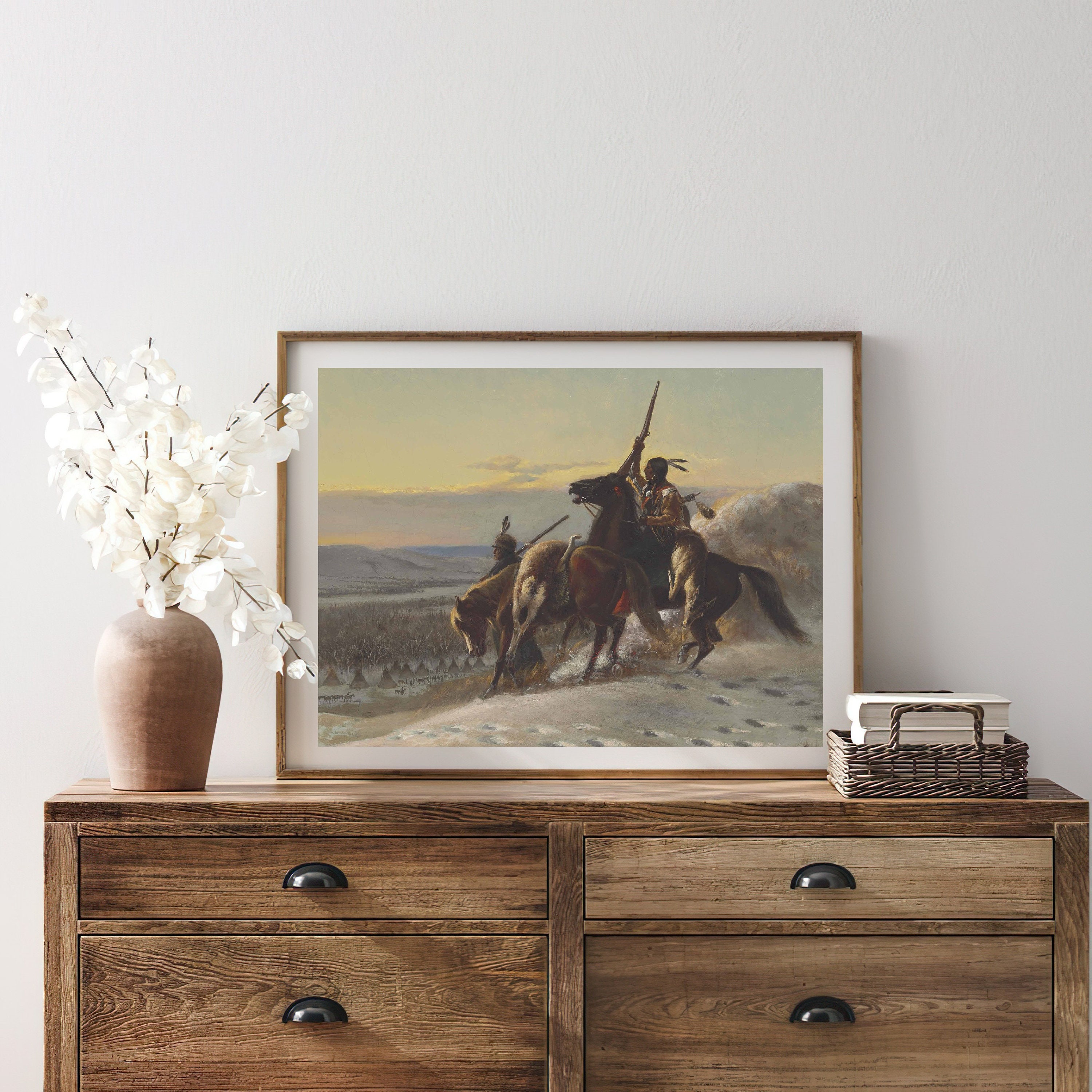 Native American Horse Riders Painting | 19th Century Western Art ...