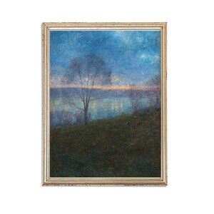 Vintage Lakescape Painting | Antique Trees Nature Artwork | Classic Lake Landscape Poster | 19th Century Art Print | PRINTABLE art