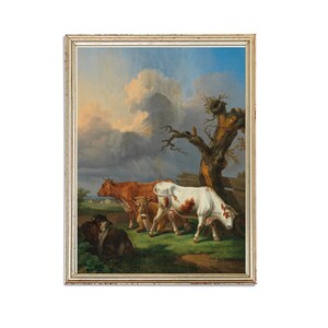 Vintage Cows Painting | Antique Animals Artwork | Classic Nature Portrait Poster | 19th Century Art Print | PRINTABLE art