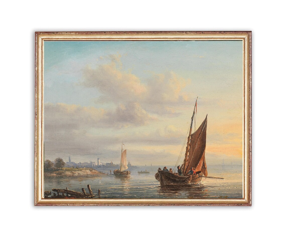 Vintage Schiffe auf See Gemälde Öl Marine Maritime Malerei - Etsy.de