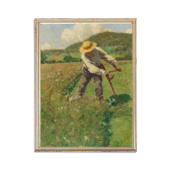 Vintage Farm Painting | 19th Century Field Art Print (printable