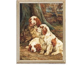 Cute Cocker Spaniel Vintage Painting for Vintage Lovers, Vintage Dog Painting Print, Spaniel Painting, Digital Prints, Downloadable Print