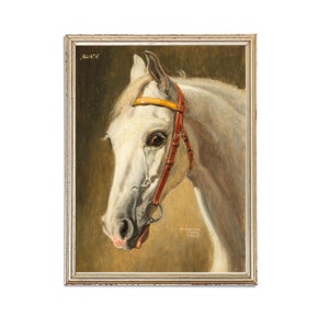 Vintage Equestrian Painting | Vintage Oil Beautiful Horse Painting | Animal Painting | Equestrian Art Print | PRINTABLE art