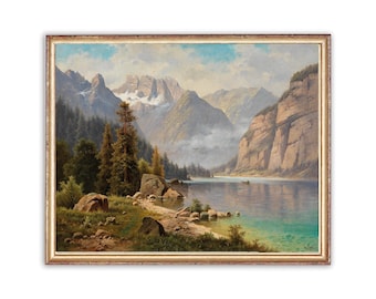 Vintage Lake Painting | Vintage Forest Pond Lake Painting | Antique Nature Landscape Painting | 19th Century Art Print | PRINTABLE art