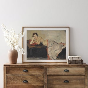 Vintage Nude Female Portrait Painting Antique Naked Woman Artwork Vintage Nude Female Portrait Painting Antique Naked Woman Artwork